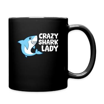 Crazy Shark Lady - Full Colour Mug - black - Right