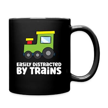 Facilement distrait par les trains - Mug uni - noir - Droite