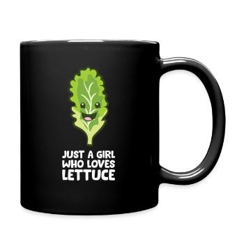Just a Girl Who Loves Lettuce - Full Colour Mug - black - Right