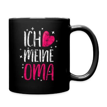 ich liebe meine Oma Geschenk - Tasse einfarbig - Schwarz - Rechts