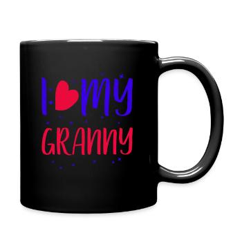 I love my granny ich liebe meine Oma Geschenk - Tasse einfarbig - Schwarz - Rechts