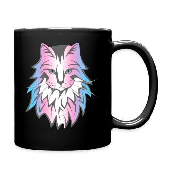 Katze LGBT queer transgender - Tasse einfarbig - Schwarz - Rechts