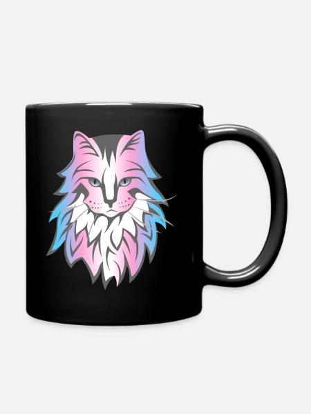 Katze LGBT queer transgender - Tasse einfarbig - Schwarz