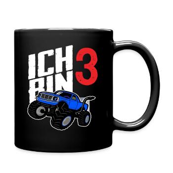 Monstertruck 3. Geburtstag Jungs Geschenk - Tasse einfarbig - Schwarz - Rechts