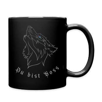Du bist Boss - Wolf Design - Tasse einfarbig - Schwarz - Rechts