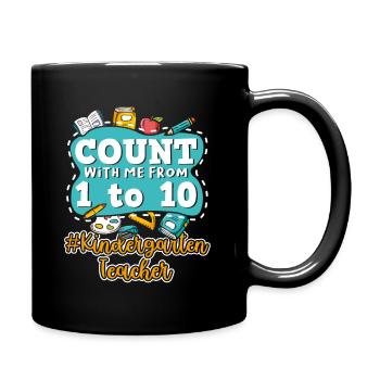 Kids Back To School Count With Me From One To Ten - Full Colour Mug - black - Right