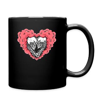 True Love Last Gothic Bones Squelette Roses Mort - Mug uni - noir - Droite