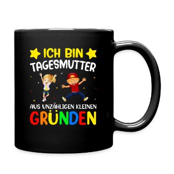 Tagesmutter Abschiedsgeschenk - Tasse einfarbig - Schwarz - Rechts