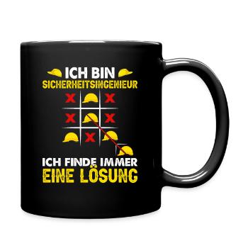 Sicherheitsingenieur Geschenk - Tasse einfarbig - Schwarz - Rechts