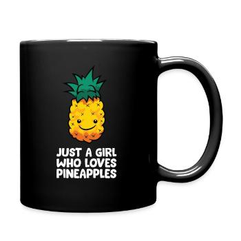 Nur ein Mädchen, das Ananas liebt - Tasse einfarbig - Schwarz - Rechts