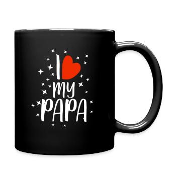 I love my papa Vater Geschenk - Tasse einfarbig - Schwarz - Rechts