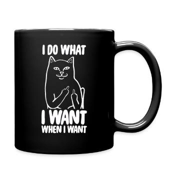 Cat I Do What I Want When I Want Cat Owner - Full Colour Mug - black - Right
