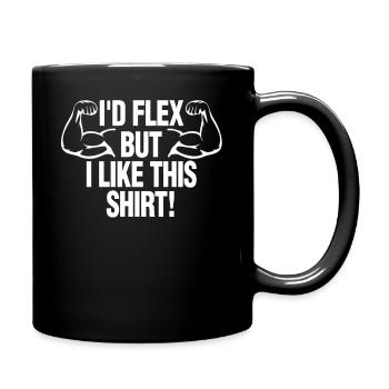 I'd Flex But I Like This Funny Body Builder - Full Colour Mug - black - Right