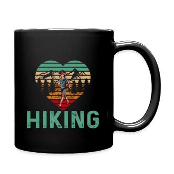 Vintage Love Hiking Heart - Mug uni - noir - Droite