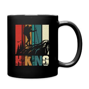 Vintage Hiking - Tasse einfarbig - Schwarz - Rechts