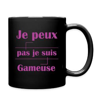 Tshirt femme Je peux pas je suis gameuse - Mug uni - noir - Droite