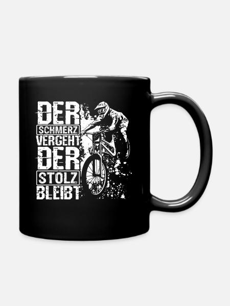 Mountainbike MTB Schmerz vergeht Stolz bleibt! MTB - Tasse einfarbig - Schwarz