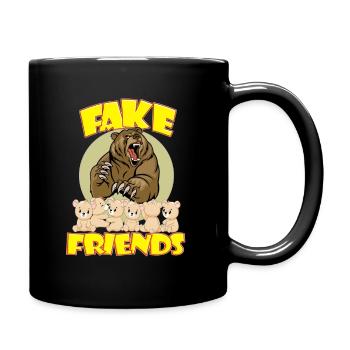 Friends fake friends - Full Colour Mug - black - Right