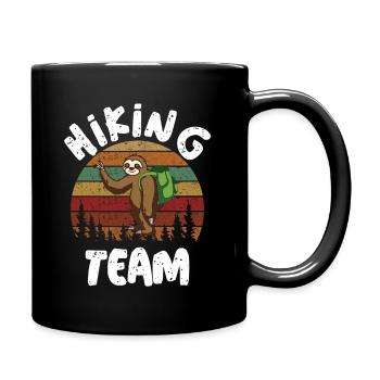 Hiking Team Faultier Wandern - Tasse einfarbig - Schwarz - Rechts