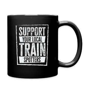 Train Trainspotter Locomotive Hobby Trainspotting - Full Colour Mug - black - Right