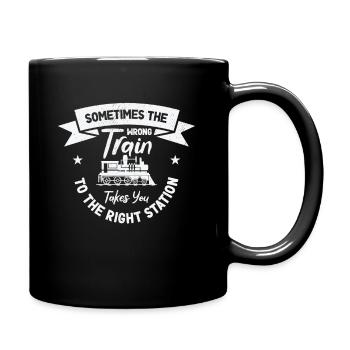 Train Transportation Train Lover Train Station - Full Colour Mug - black - Right