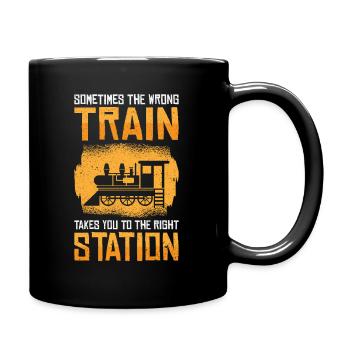 Train Transportation Train Lover Train Station - Full Colour Mug - black - Right