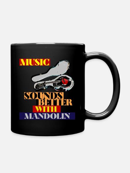 Music sounds better with mandolin - Pop Art - Tasse einfarbig - Schwarz