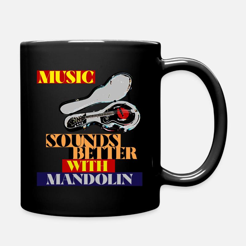 Music sounds better with mandolin - Pop Art - Tasse einfarbig - Schwarz