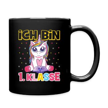 Ich bin 1. Klasse Einschulung Schulanfang - Tasse einfarbig - Schwarz - Rechts