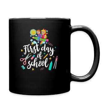 Erster Schultag - Tasse einfarbig - Schwarz - Rechts