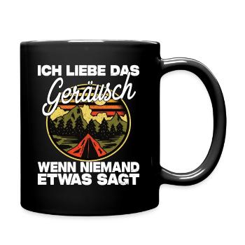 Ich Liebe Das Geräusch Wenn Niemand Etwas Sagt - Tasse einfarbig - Schwarz - Rechts