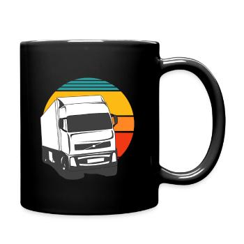 Truck Driver Retro Design Truck Driver - Full Colour Mug - black - Right