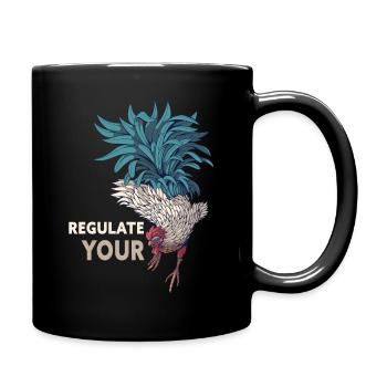 Regulate Your Cock Rooster Pro Choice Feminist - Tasse einfarbig - Schwarz - Rechts