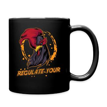 Regulate Your Cock Rooster Pro Choice Feminist - Tasse einfarbig - Schwarz - Rechts