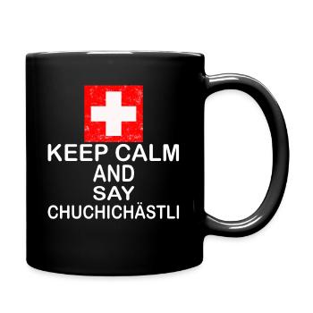 Schweiz T-shirt Geschenkidee - Tasse einfarbig - Schwarz - Rechts