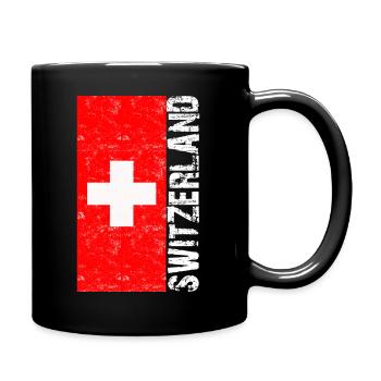 Schweiz T-shirt Geschenkidee - Tasse einfarbig - Schwarz - Rechts