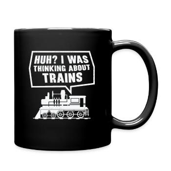 Zuglokomotive Transport Eisenbahnbegeisterte - Tasse einfarbig - Schwarz - Rechts