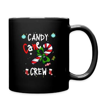 Mignon Drôle Candy Cane Crew Drôle de bonbons de Noël - Mug uni - noir - Droite