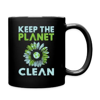 Umwelt Nachhaltigkeit Klima Wandel Spruch Schutz - Tasse einfarbig - Schwarz - Rechts