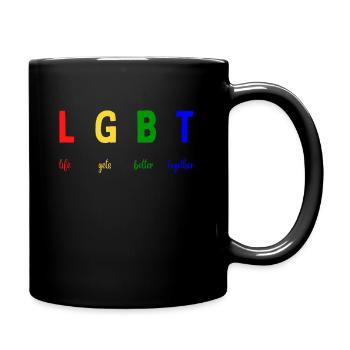 LGBT life gets better together - LGBTQ - Full Colour Mug - black - Right
