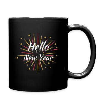 Hello New Year - Full Colour Mug - black - Right