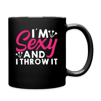 Je suis sexy et je le lance - Fléchettes - Mug uni - noir - Droite