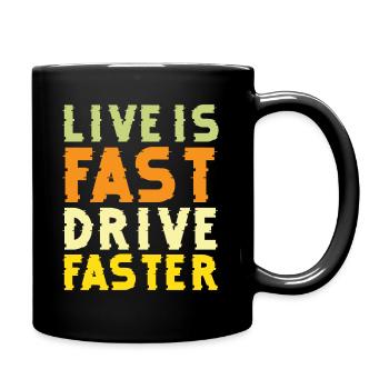 Live is faster driver, faster - race car - Full Colour Mug - black - Right