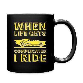 Wenn Das Leben Kompliziert Wird Fahr Auto - Tasse einfarbig - Schwarz - Rechts