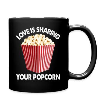 Popcorn Love Is Sharing Your Popcorn - Full Colour Mug - black - Right