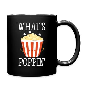 What's Poppin Funny Popcorn - Full Colour Mug - black - Right