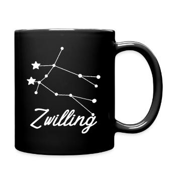 Sternzeichen Zwilling - Tierkreiszeichen - Tasse einfarbig - Schwarz - Rechts