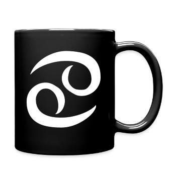 Sternzeichen Krebs - Tierkreiszeichen Symbol - Tasse einfarbig - Schwarz - Rechts