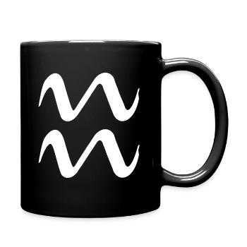 Zodiac sign Aquarius - Zodiac sign symbol - Full Colour Mug - black - Right