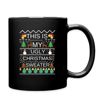 Trending Memes This Is My Ugly Sweater Funny - Full Colour Mug - black - Right